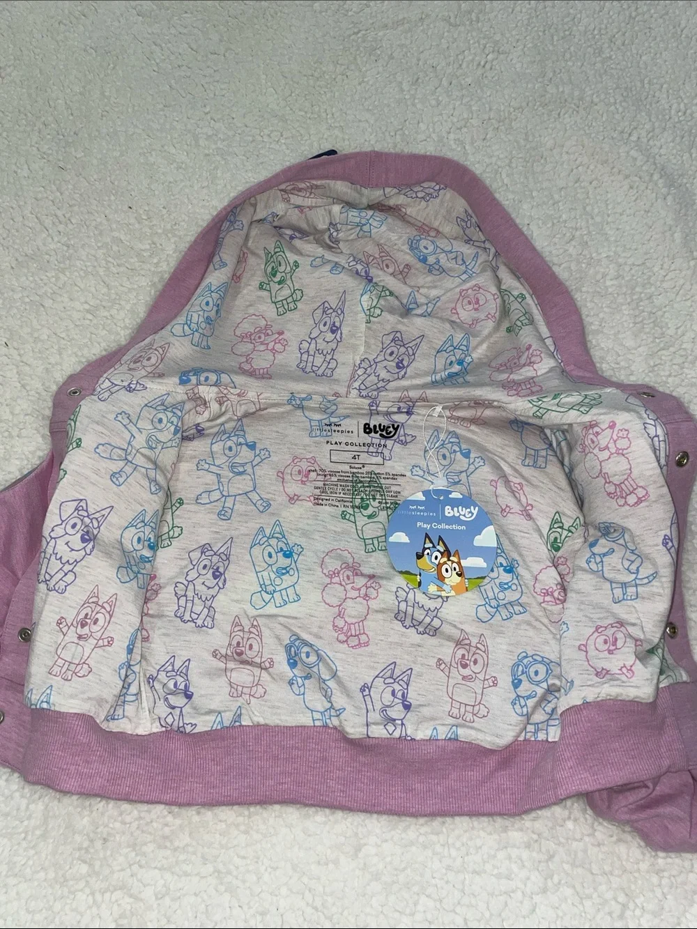 Little Sleepies Pink Bluey Trucker Jacket